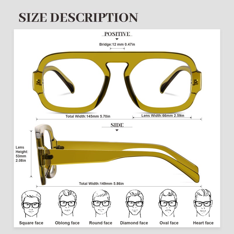 YMRFW Aviator Blue Light Blocking Glasses for Women Men Square Flat Top Computer TV Eyeglasses Anti Eyestrain - Image 4