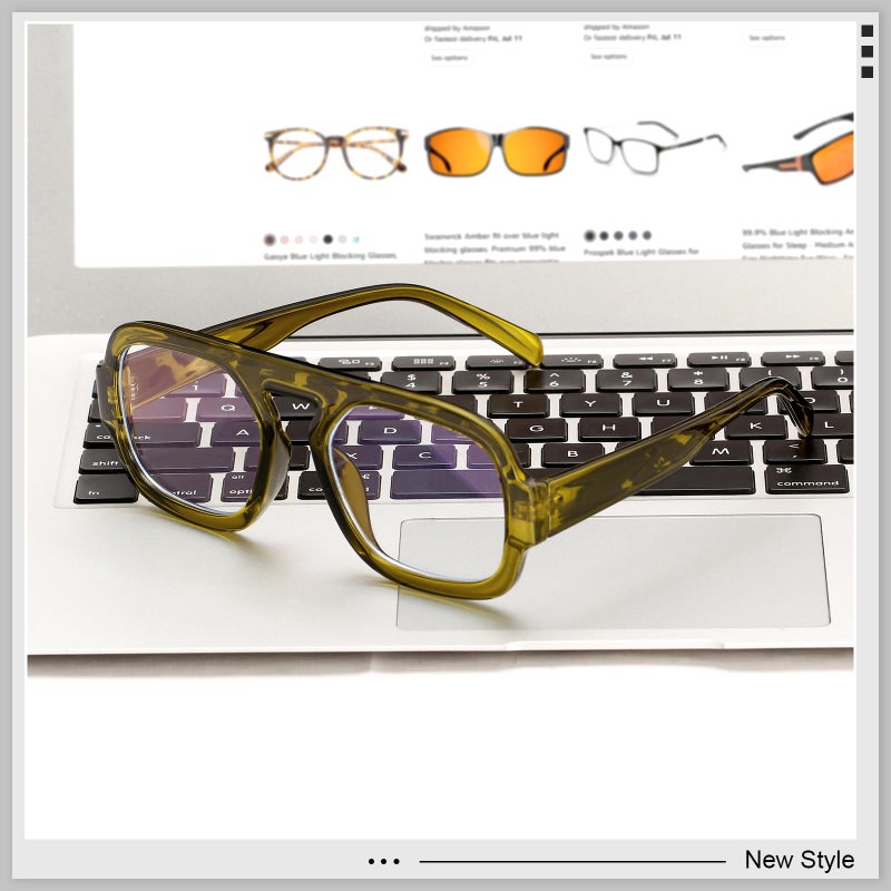YMRFW Aviator Blue Light Blocking Glasses for Women Men Square Flat Top Computer TV Eyeglasses Anti Eyestrain - Image 5