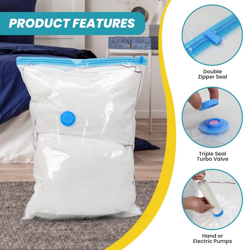 YSSOA Vacuum Storage Bags  8-Jumbo Space Saver Vacuum Storage Bags  Vacuum Seal Bags for Clothing  Clothes  Comforters and Blankets - Image 3