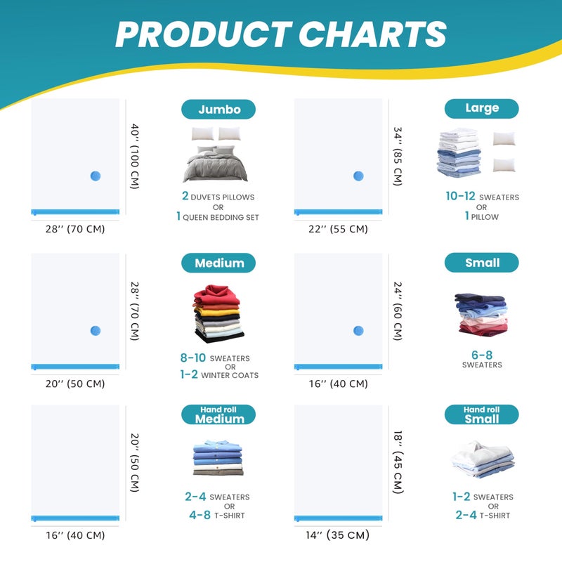 YSSOA Vacuum Storage Bags  8-Jumbo Space Saver Vacuum Storage Bags  Vacuum Seal Bags for Clothing  Clothes  Comforters and Blankets - Image 2