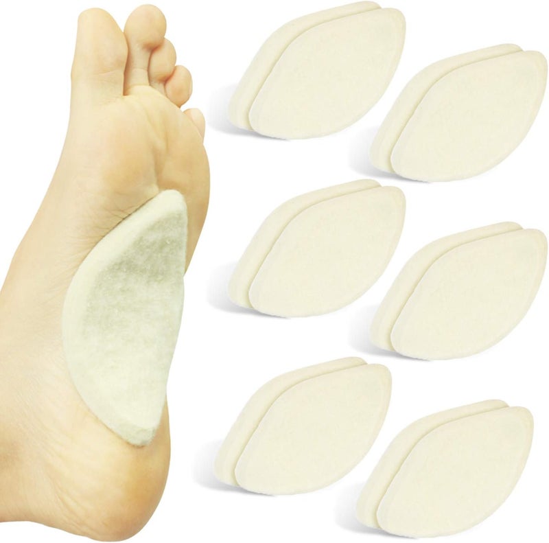 ViveSole Arch Supports for Women  Men 12 Pack  Felt Insert with Adhesive  Foot Pads for Shoes Sandals Flip Flops Boots High Heels Flat Feet High Arches and Plantar Fasciitis - Image 1