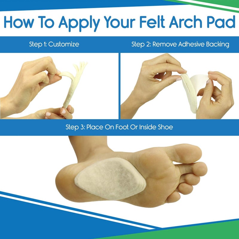 ViveSole Arch Supports for Women  Men 12 Pack  Felt Insert with Adhesive  Foot Pads for Shoes Sandals Flip Flops Boots High Heels Flat Feet High Arches and Plantar Fasciitis - Image 5