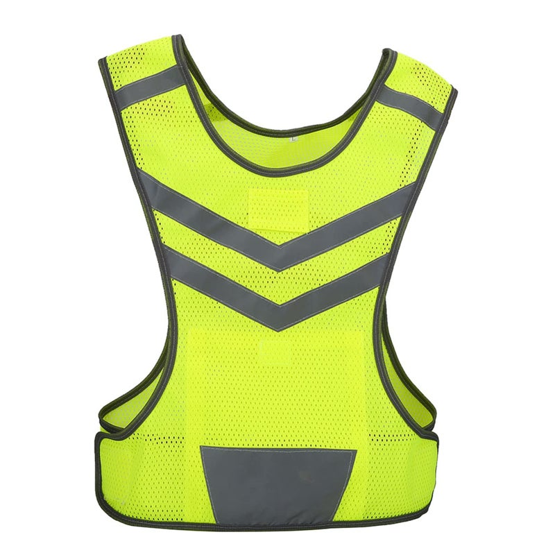 High Visibility Safety Vest with Reflective Stripes Adjustable Fit for Hiking Cycling Running - Image 2