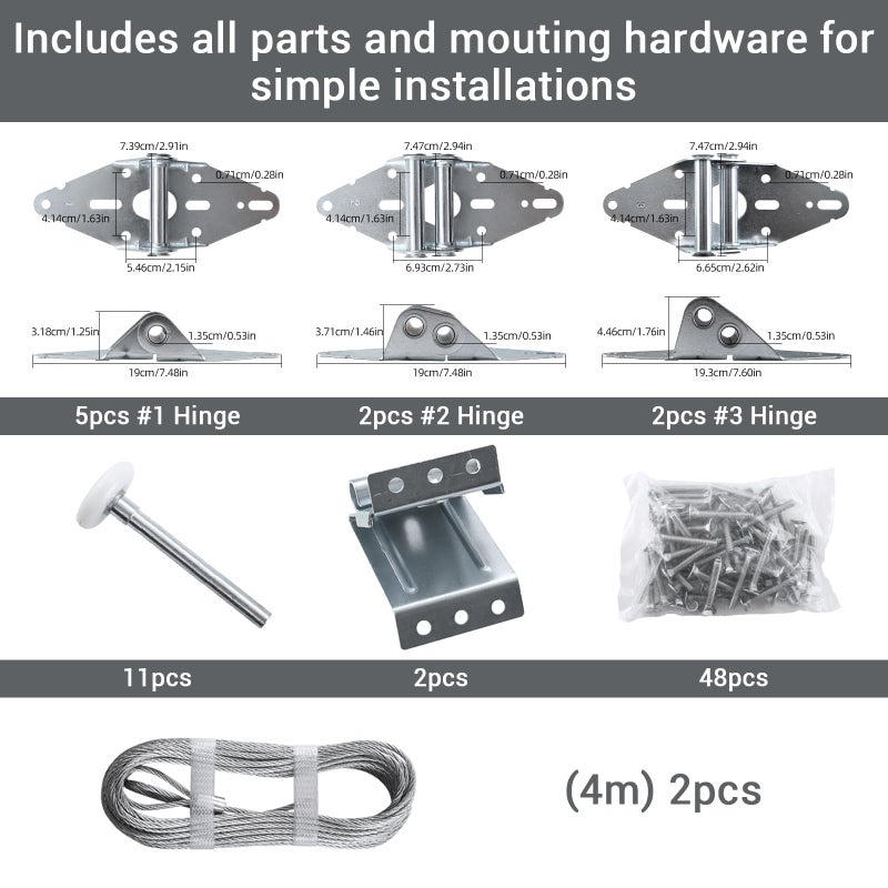 HOME MASTER HARDWARE Garage Door Hinge & Roller Tune Up Kit Garage Door Hardware Kit for 16 x 7 or 18 x 7 Door - Image 5