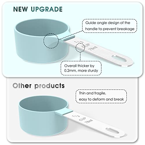 TILUCK Measuring Cups & Spoons Set, Stackable Cups and Spoons, Nesting Measure Cups with Stainless Steel Handle, Kitchen Gadgets for Cooking & Baking (Red) - Image 2