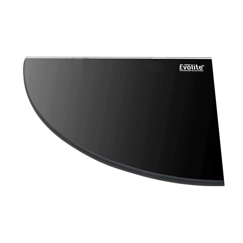 Evolite Evolite Premium Tempered Black Glass Corner for Bathroom Kitchen and Wall Mount Storage Accessories with Fitted Brackets for Home Decor 8mm Toughened Glass Shelf 9 x 9 inchPack of 3 - Image 3