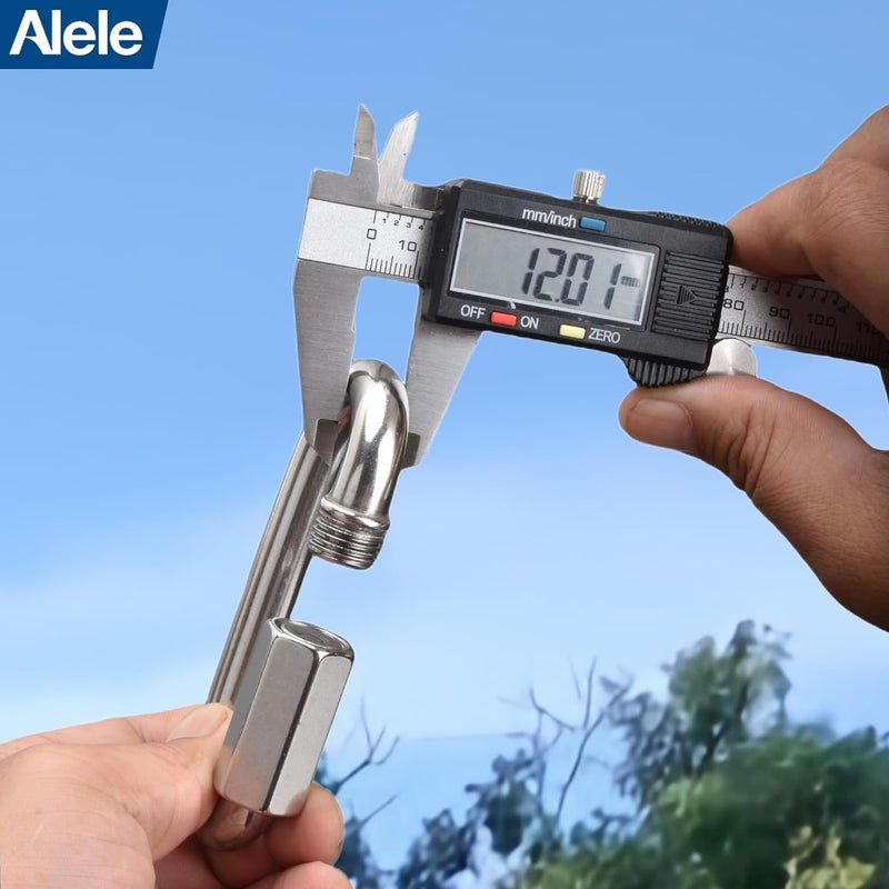 Alele 4 Packs 1/2" Quick Links, M12 Heavy Duty 304 Stainless Steel Quick Link D Shape Locking Looks for Carabiner, Hammock, Camping and Outdoor Equipment, Max. Load 3300 Lb - Image 5