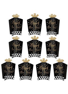 Big Dot of Happiness New Year’S Eve Gold Table Decorations New Years Eve Party Fold And Flare Centerpieces 10 Count  - Image 1