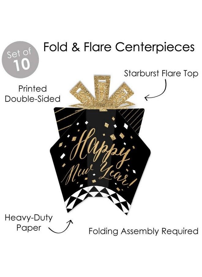 Big Dot of Happiness New Year’S Eve Gold Table Decorations New Years Eve Party Fold And Flare Centerpieces 10 Count  - Image 4