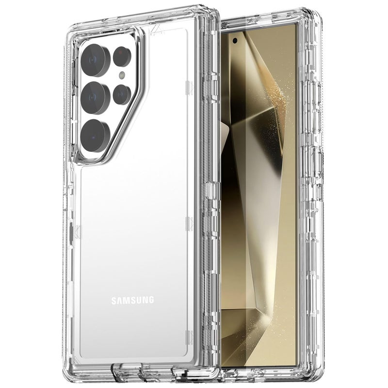 AICase for Samsung Galaxy S24 Ultra Case Clear,Heavy Duty Durable 3-Layer [Not Yellowing][Military Grade Drop Protection] Shockproof/DropProof Protective Cover for Samsung Galaxy S24 Ultra 6.8" 5G - Image 1