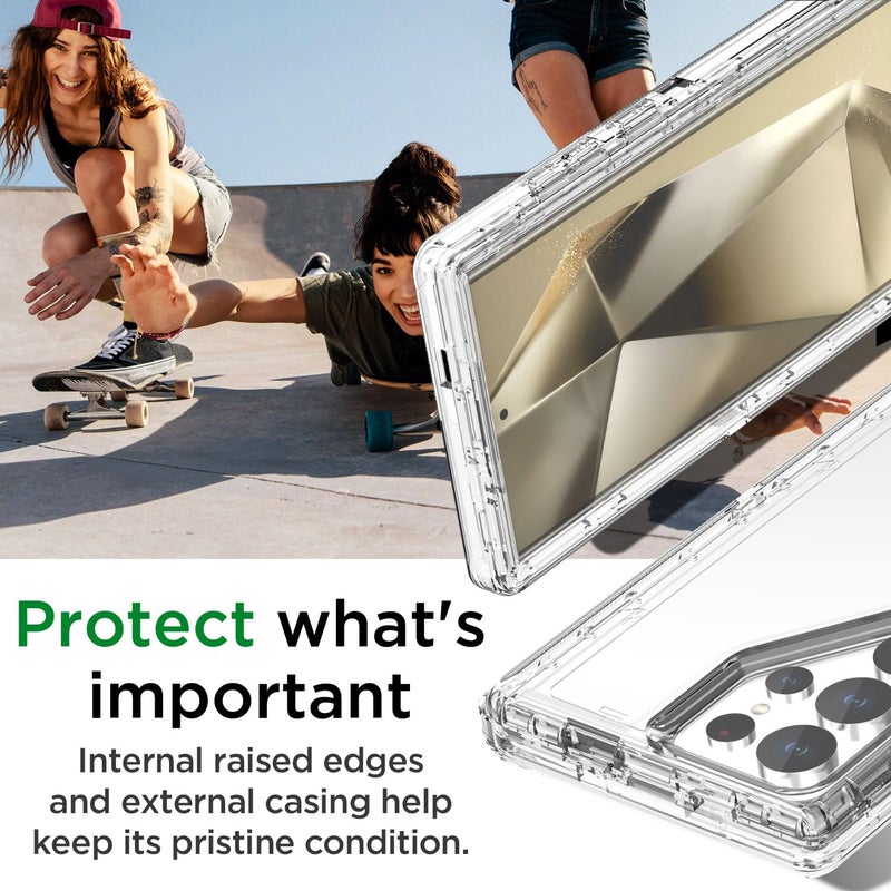 AICase for Samsung Galaxy S24 Ultra Case Clear,Heavy Duty Durable 3-Layer [Not Yellowing][Military Grade Drop Protection] Shockproof/DropProof Protective Cover for Samsung Galaxy S24 Ultra 6.8" 5G - Image 5