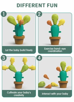 GROIC Balancing Toy Build and Stack Cactus Blocks Toy Baby Concentration Training Montessori Toys Cactus Balance Puzzle Children's Early Education Toys  - Image 4