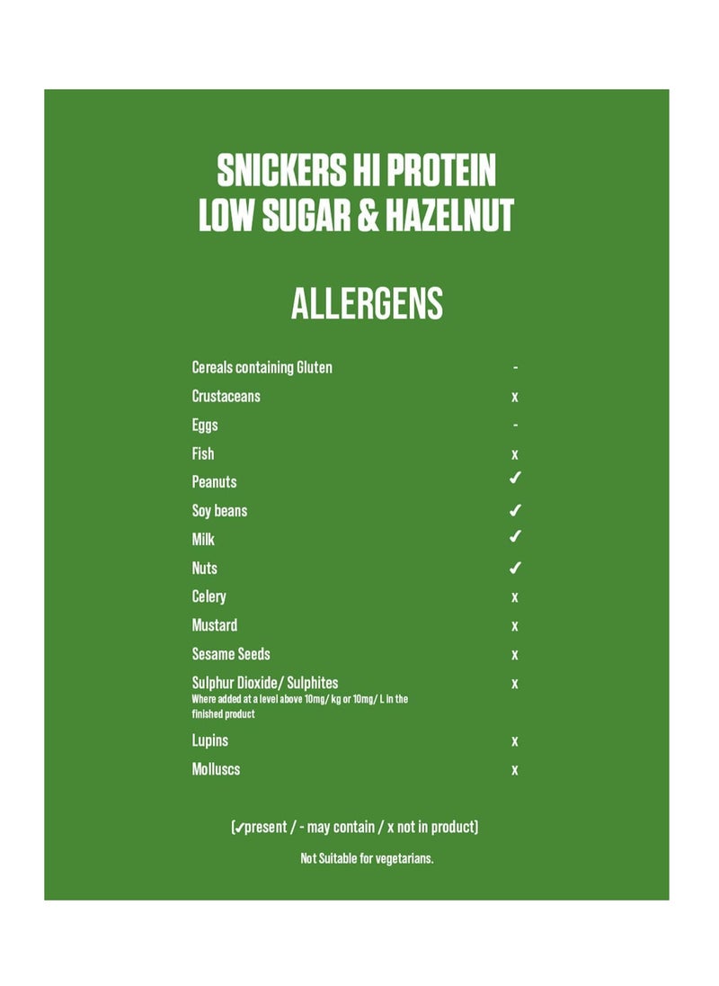 Snickers - Snickers High Protein Low Sugar Bar Hazelnut Milk Chocolate 57g Pack of 12 - Image 1