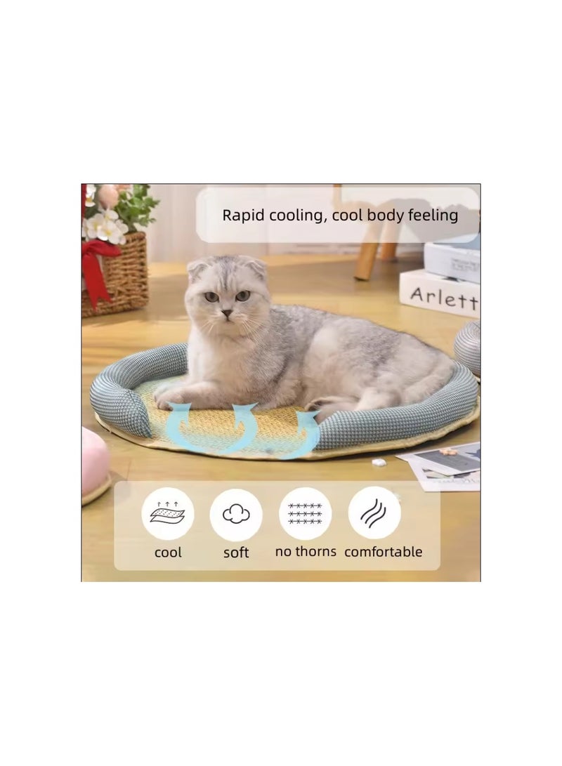 sleeping nest pet ice mat straw mat summer cooling dog cat bed nest mat Pet supplies- medium size(40 cm) - Image 4