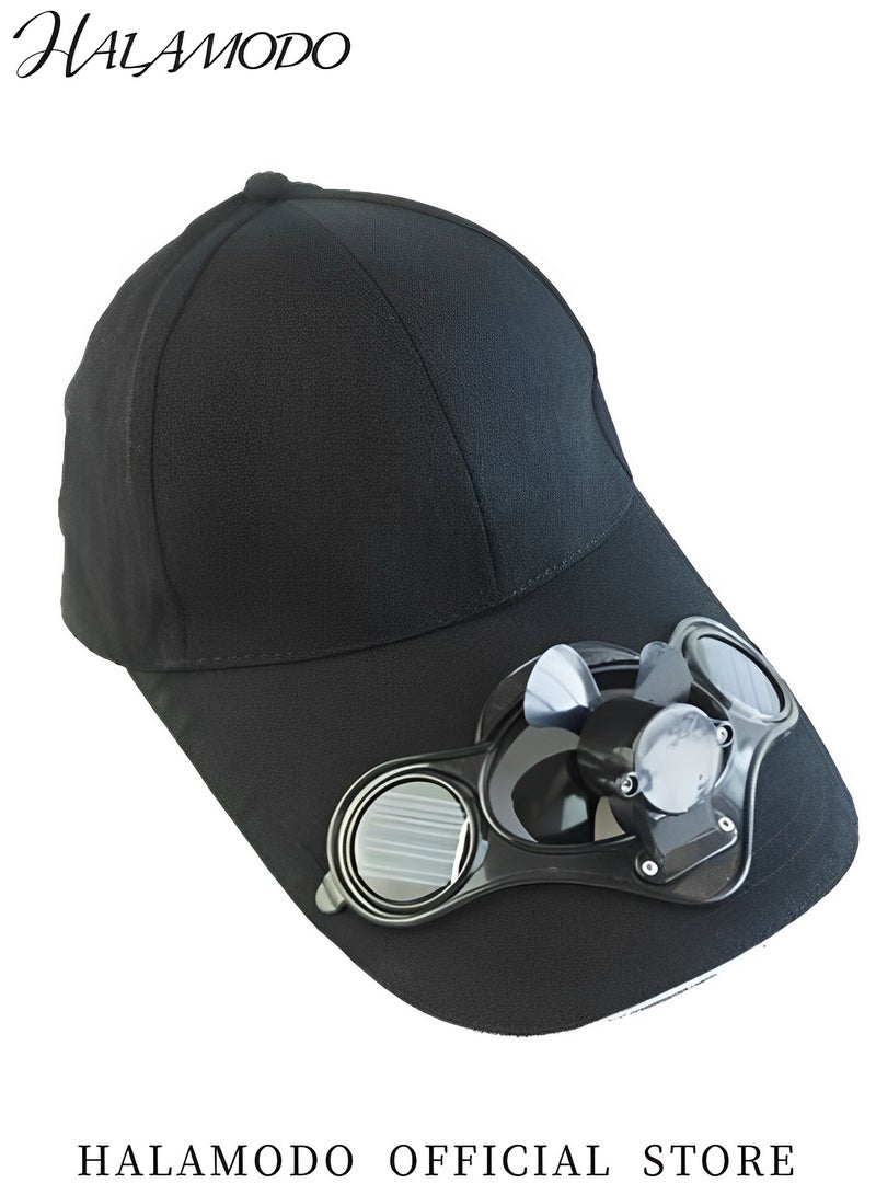 هالامودو قبعات واقية من الشمس للأطفال مزودة بمروحة باردة ومساحة كبيرة للحماية من الشمس ولا تحتاج إلى بطاريات قناع قابل للتعديل للرياضات الخارجية قبعات بيسبول للرياضات الخارجية قبعة بيسبول قبعة صيد السمك قبعة ركوب الدراجات - Image 2