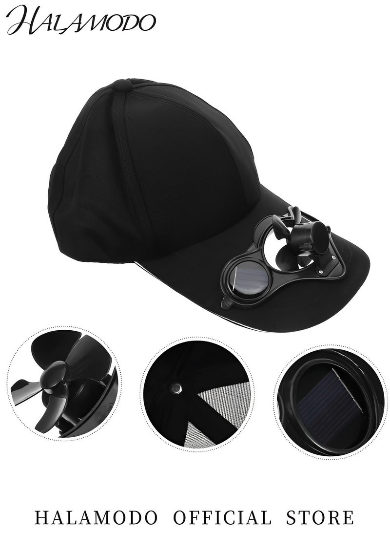 هالامودو قبعات واقية من الشمس للأطفال مزودة بمروحة باردة ومساحة كبيرة للحماية من الشمس ولا تحتاج إلى بطاريات قناع قابل للتعديل للرياضات الخارجية قبعات بيسبول للرياضات الخارجية قبعة بيسبول قبعة صيد السمك قبعة ركوب الدراجات - Image 4