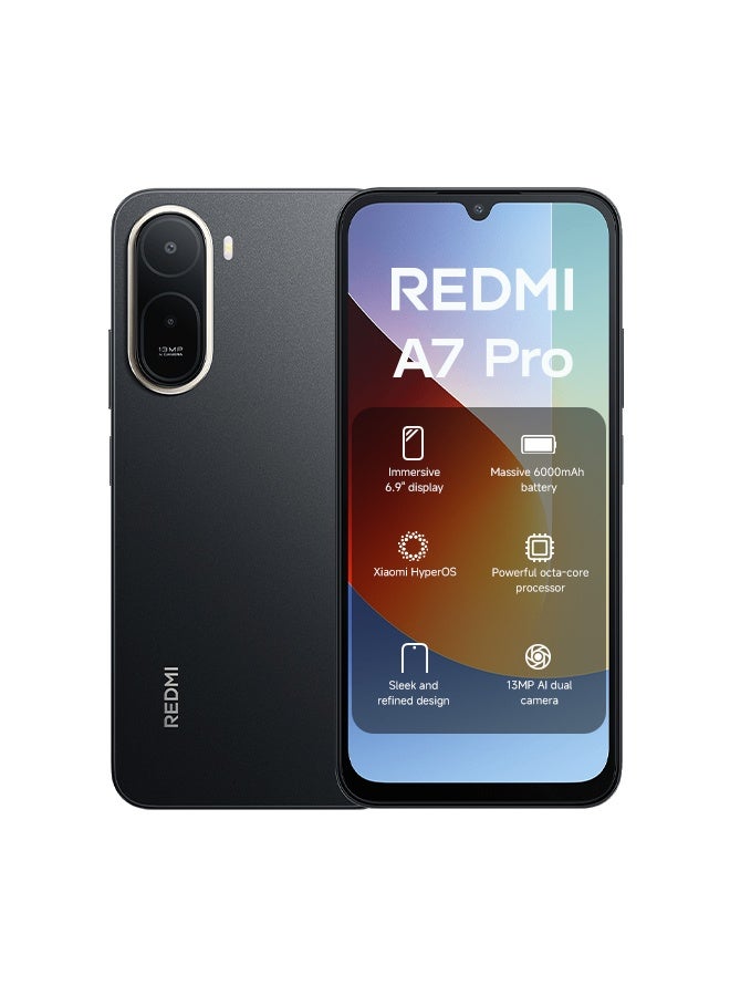 Xiaomi Redmi A7 Pro Dual SIM 4G Black 4GB RAM 64GB with Free Adapter - Global Version