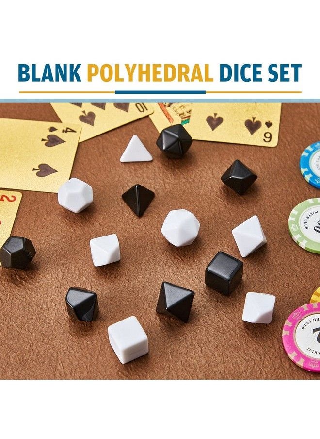 Shappy - 63 Pcs Blank Dice Black And White Blank Polyhedral Dice Set Diy Dice D4 D6 D8 D10 D12 D20 Role Playing Dice For Role Playing Accessories Table Game Supplies - Image 1
