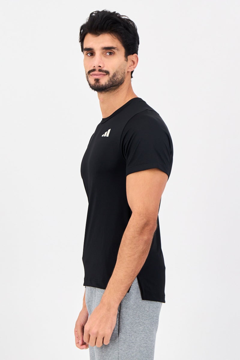 Adidas Men Sportswear Fit Short Sleeve Training T-Shirt, Black - Image 4