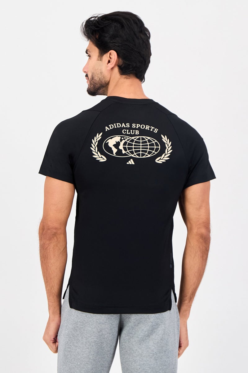 Adidas Men Sportswear Fit Short Sleeve Training T-Shirt, Black - Image 3