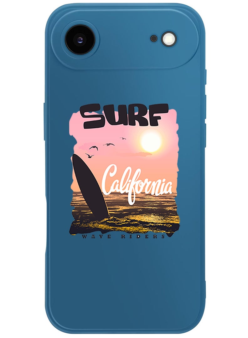 Theodor Protective Slim Fit Case Liquid Silicone Cover with Full Body Protection Anti-Scratch Shockproof Case For Apple iPhone 17 Air (Blue) Surf California - Image 1