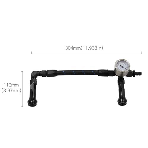 LVOUP 4150 Carburetor Fuel Line Kit AN6 Dual Feed Fuel Line with Pressure Gauge for Holley Black with Pattern - Image 3