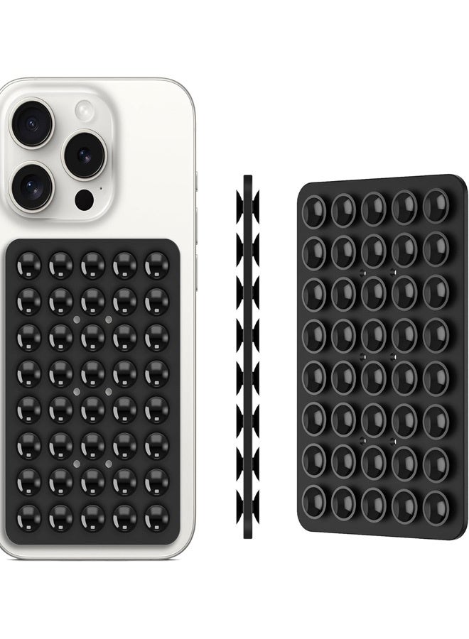 Silicone Suction Cup Phone Case Mount Double Sided, Phone Accessories Hands-Free Strong Grip Holder for Selfies and Videos, Silicon Phone Holder for iPhone and Android (Black) - Image 2