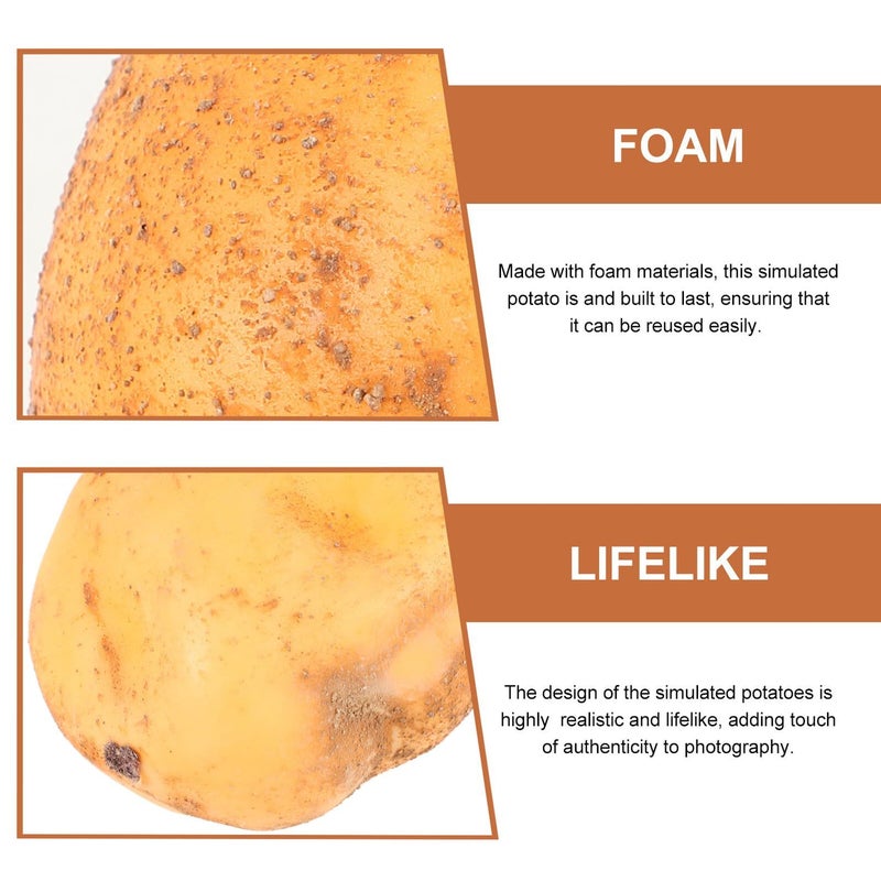 4Pcs Lifelike Potato Decoration Props With Soil Texture For Display Photography - Image 4