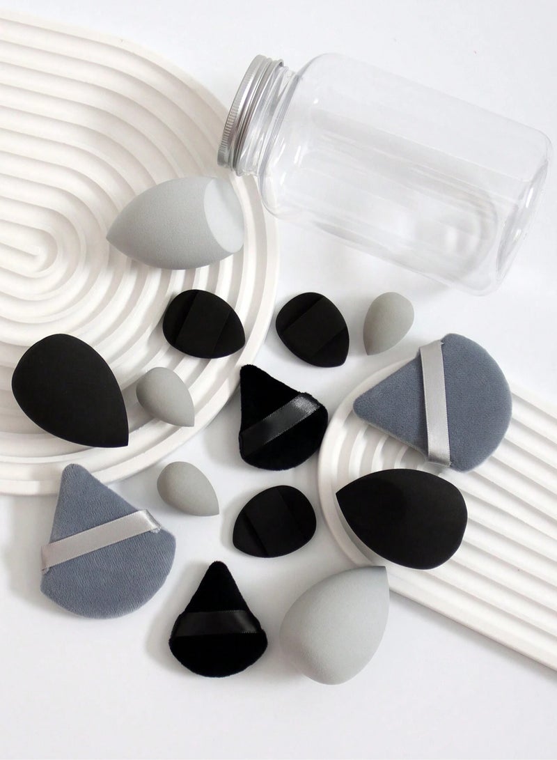 Loquat 14-Piece Makeup Sponge Set- Multi soft color Mini Makeup Sponge, Powder Puff Long Lasting Beauty Sponge Wet  Dry Use for Women (Black) - Image 5