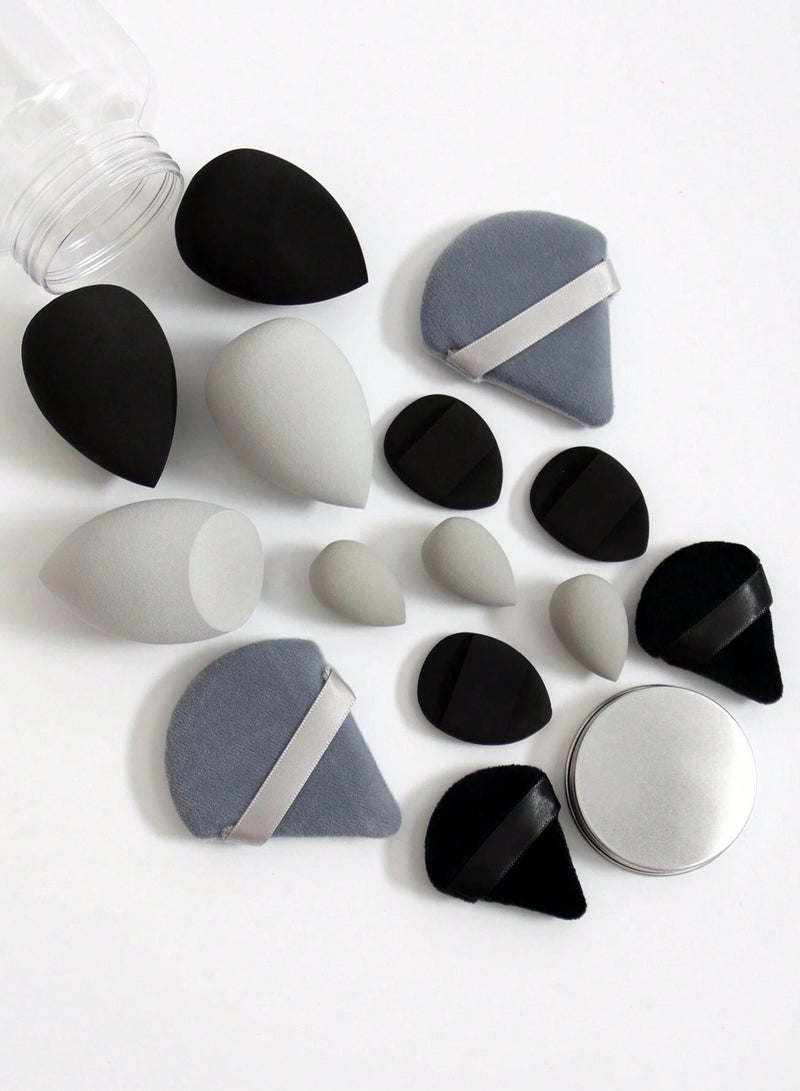 Loquat 14-Piece Makeup Sponge Set- Multi soft color Mini Makeup Sponge, Powder Puff Long Lasting Beauty Sponge Wet  Dry Use for Women (Black) - Image 3