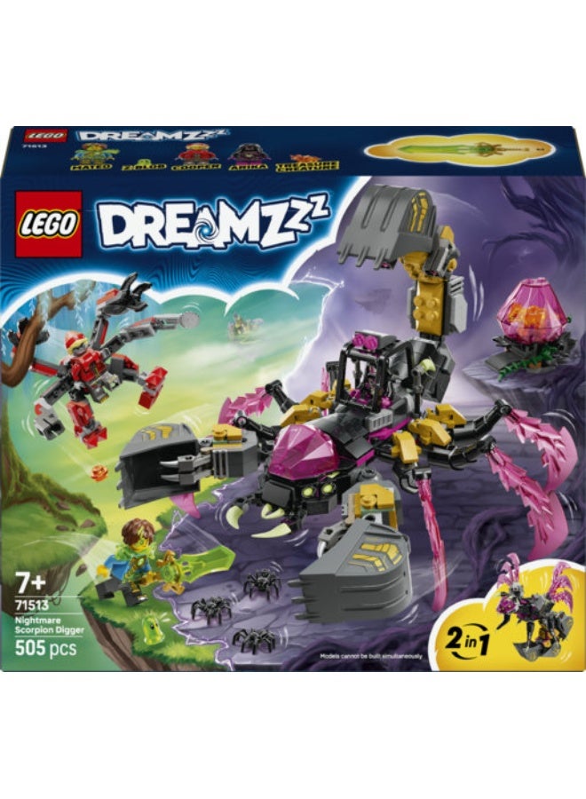 LEGO DREAMZzz 2in1 Nightmare Scorpion Digger Toy 71513 (Age 7+, 505 Pieces) - Image 2