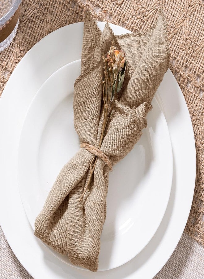 MLMW Boho Napkins Cloth Set of 10 Nude Brown Table Linen Spring Summer Cloth Napkins Bulk Washable Table Napkins 16.5"×16.5" for Wedding Party Baby Bridal Shower Birthday Table Decorations - Image 4