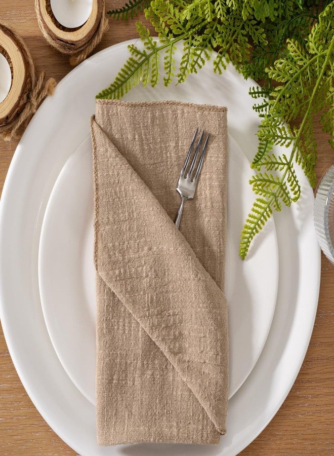 MLMW Boho Napkins Cloth Set of 10 Nude Brown Table Linen Spring Summer Cloth Napkins Bulk Washable Table Napkins 16.5"×16.5" for Wedding Party Baby Bridal Shower Birthday Table Decorations - Image 2