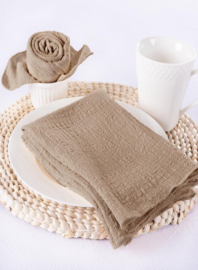 MLMW Boho Napkins Cloth Set of 10 Nude Brown Table Linen Spring Summer Cloth Napkins Bulk Washable Table Napkins 16.5"×16.5" for Wedding Party Baby Bridal Shower Birthday Table Decorations - Image 5