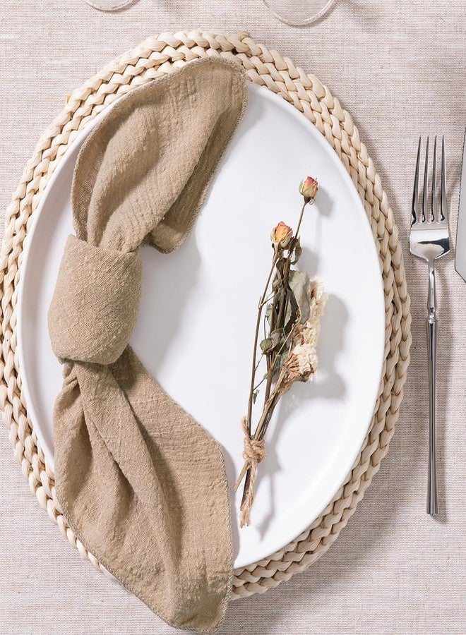 MLMW Boho Napkins Cloth Set of 10 Nude Brown Table Linen Spring Summer Cloth Napkins Bulk Washable Table Napkins 16.5"×16.5" for Wedding Party Baby Bridal Shower Birthday Table Decorations - Image 3