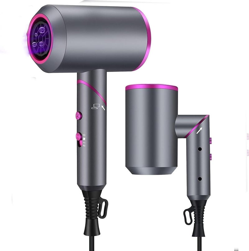 Ionic Hair Dryer, Professional Grade Blow Dryer with Dual Voltage and Ceramic Technology, Compact Travel Styling Tool with Multiple Nozzles for All Hair Types and Fast Drying - Image 1