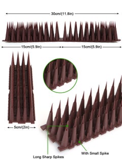 HomarKet 6 Pack Bird Spikes for Outside, Pigeon Outdoor Bird Scare Spikes for Small Squirrel Cat Robin Crow, Anti Climb Fence Spikes to Keep Birds Away and Keep Birds from Building Nest - Brown  - Image 2