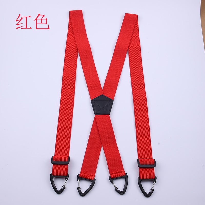 Supply Adult Tactical Suspenders Men'S 4-Clip Elastic Suspenders 38Mm Triangle Buckle Ready-Made Work Suspenders - Image 1