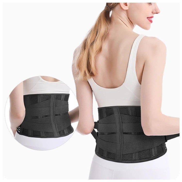 Bluejw Adjustable Pain Relief Waist Support - Compression & Breathable Waist Trimmer Belt with Metal Lumbar Brace - Image 2