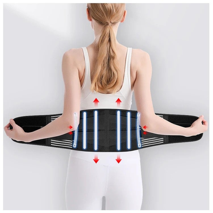 Bluejw Adjustable Pain Relief Waist Support - Compression & Breathable Waist Trimmer Belt with Metal Lumbar Brace - Image 4