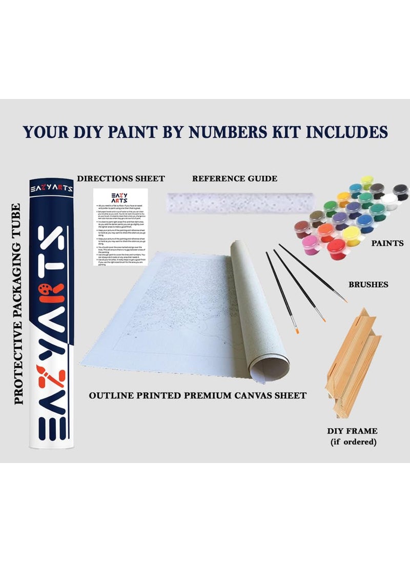 Eazy Arts Eazy Arts DIY Sacred Blessings Krishnas Hands Paint by Numbers Kit Multicolor Without Frame 24 Colors50 X 76 CM  - Image 4