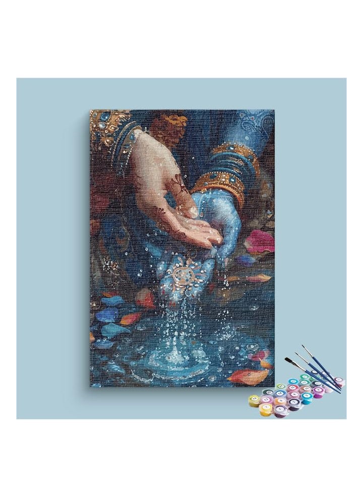Eazy Arts Eazy Arts DIY Sacred Blessings Krishnas Hands Paint by Numbers Kit Multicolor Without Frame 24 Colors50 X 76 CM  - Image 1