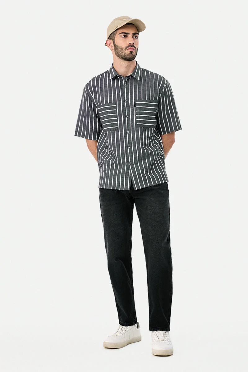 SNITCH Box Fit Double Pocket Stripes Shirt