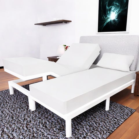 Royal Bliss 1900 Split California King Sheets Sets -5Pcs Set- Easy Fit - California King Split Sheet Sets for Adjustable Bed - Split Cal King Sheets Set - Cal King Split Adjustable Bed Sheets (White)