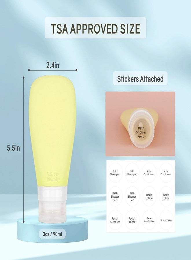 CRAFTISAN Silicone Travel Bottles Toiletries TSA Approved Travel Size Containers Set 3 Pack Portable Leak Proof Refillable Cosmetic Squeeze Bottles Shampoo Hair Conditioner Body Lotion Bath Shower Gel - Image 2