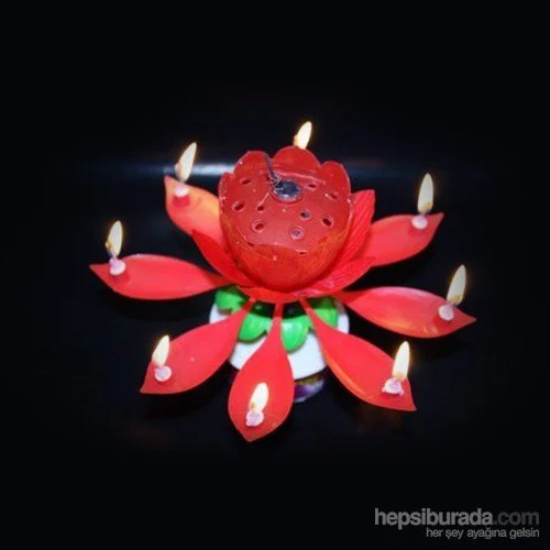 Dahice All Ingenious Self-Opening Musical Magic Cake Candle / Red