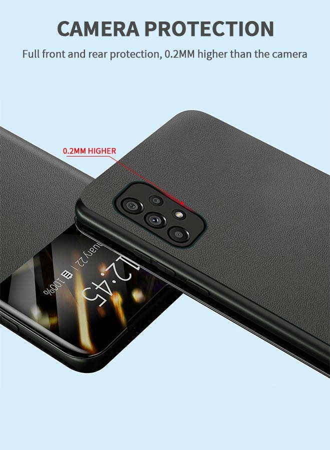 GROIC For Samsung Galaxy A53 6.5 Inch Phone Case, Leather Case with Card Holder and Window, Magnetic Flip Cover, Half Window Stand Phone Case Black - Image 5
