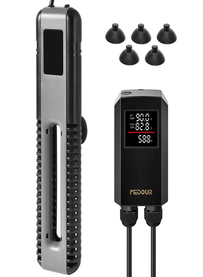 FEDOUR 600W 800W Titanium Aquarium Heater with Digital Controller, Submersible Aquarium Heater with Overheating Protection, for up to 220Gallon Fish and Turtle Tank (600W for up to 160Gal) - Image 1