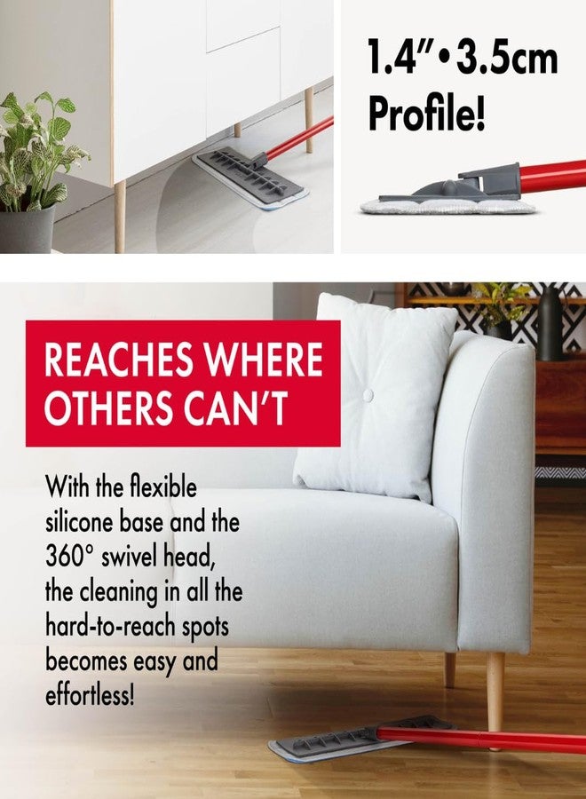 Tyroler Bright Tools Tyroler Microfiber Floor Mop, 100% Silicone Won't Scratch Furniture. Long Aluminum Anti-Rust Handle, Fit to Hardwood, Walls, Laminate, Parquet & Tile - 2 Free Microfiber Pads (Dark Gray) - Image 5