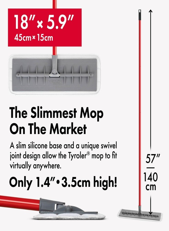 Tyroler Bright Tools Tyroler Microfiber Floor Mop, 100% Silicone Won't Scratch Furniture. Long Aluminum Anti-Rust Handle, Fit to Hardwood, Walls, Laminate, Parquet & Tile - 2 Free Microfiber Pads (Dark Gray) - Image 4